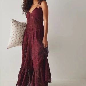 Elegant Burgundy Lace Jumpsuit